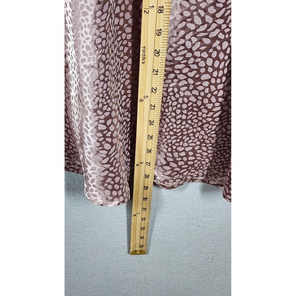 Entro Skirt Womens Large Pink Satin Animal Print A Line Midi Leopard Boho Slip - Picture 8 of 9